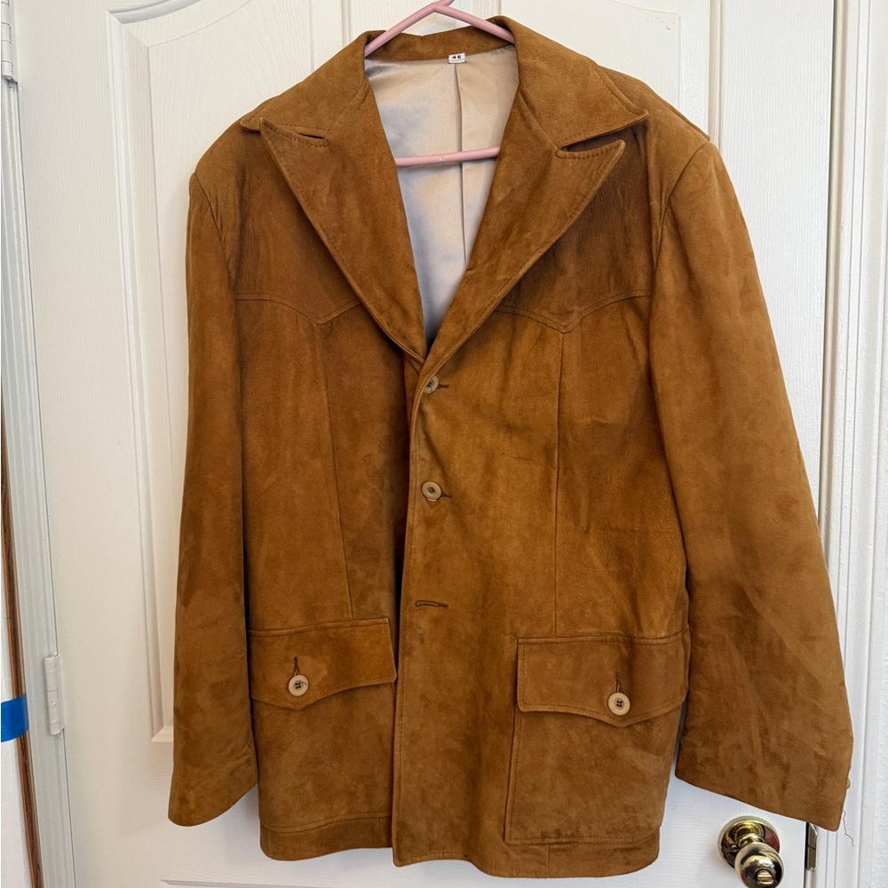 Scully Camel 100% Suede Leather Western Fully Lined Jacket Size 46